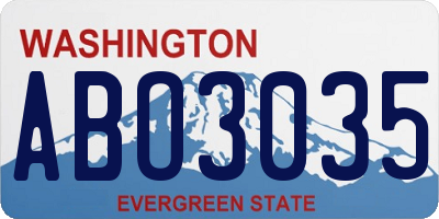 WA license plate ABO3035