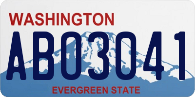 WA license plate ABO3041