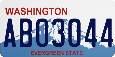 WA license plate ABO3044