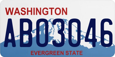 WA license plate ABO3046