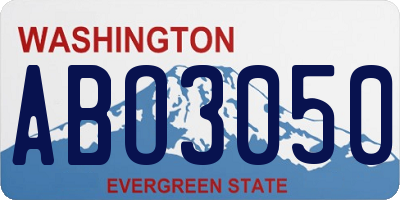 WA license plate ABO3050