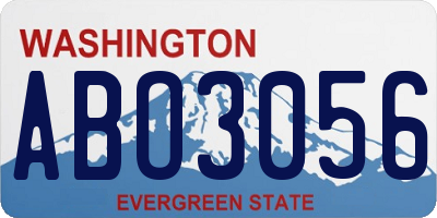 WA license plate ABO3056