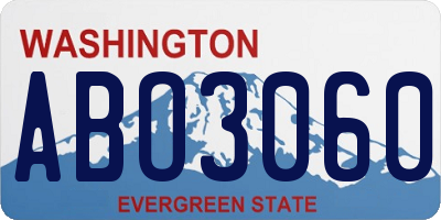 WA license plate ABO3060