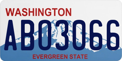 WA license plate ABO3066
