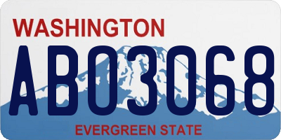 WA license plate ABO3068