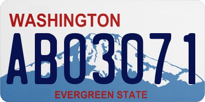 WA license plate ABO3071
