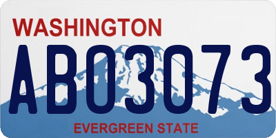 WA license plate ABO3073