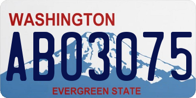 WA license plate ABO3075