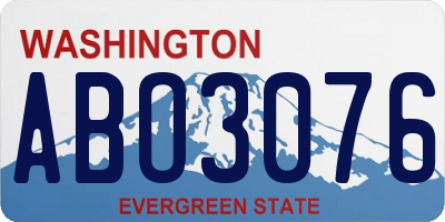 WA license plate ABO3076