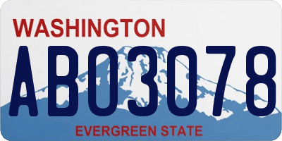 WA license plate ABO3078