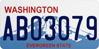 WA license plate ABO3079