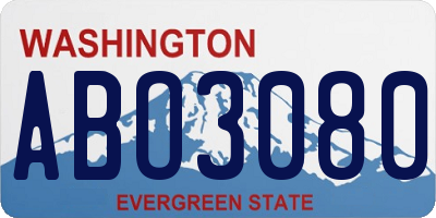 WA license plate ABO3080