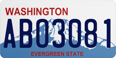 WA license plate ABO3081