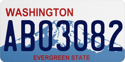 WA license plate ABO3082