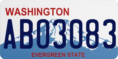 WA license plate ABO3083