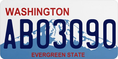 WA license plate ABO3090