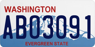 WA license plate ABO3091