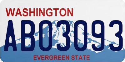 WA license plate ABO3093