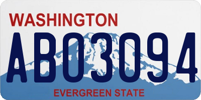 WA license plate ABO3094