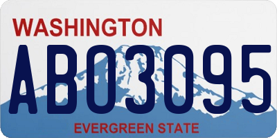 WA license plate ABO3095