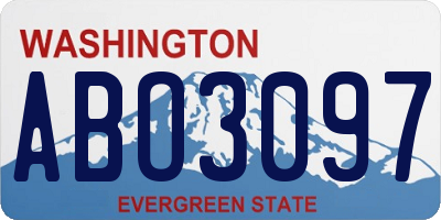 WA license plate ABO3097
