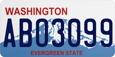 WA license plate ABO3099