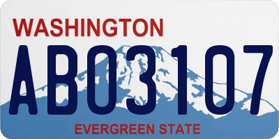 WA license plate ABO3107