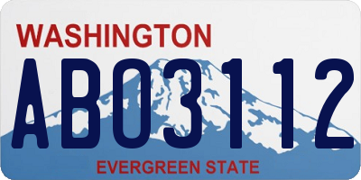 WA license plate ABO3112