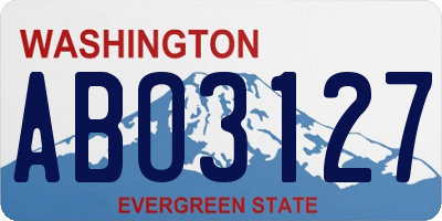 WA license plate ABO3127