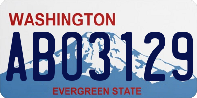 WA license plate ABO3129