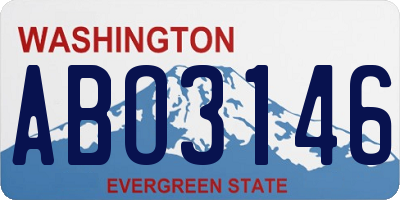WA license plate ABO3146