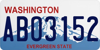 WA license plate ABO3152