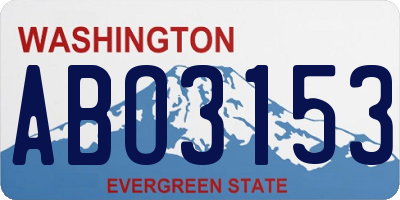 WA license plate ABO3153