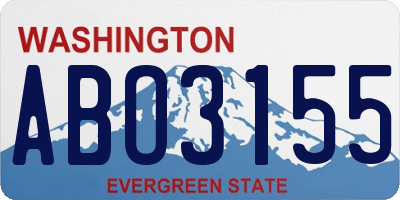 WA license plate ABO3155
