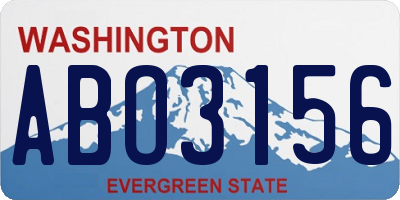 WA license plate ABO3156