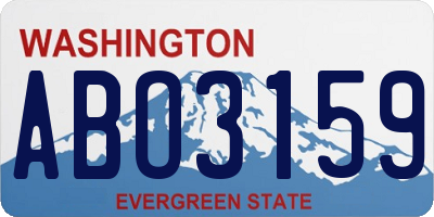 WA license plate ABO3159