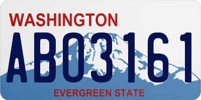 WA license plate ABO3161