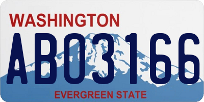 WA license plate ABO3166