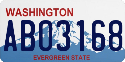 WA license plate ABO3168