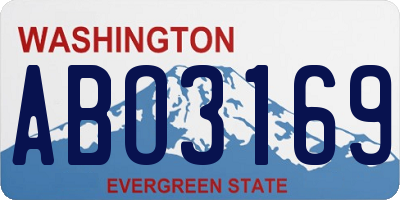 WA license plate ABO3169