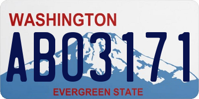 WA license plate ABO3171