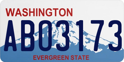 WA license plate ABO3173