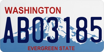 WA license plate ABO3185