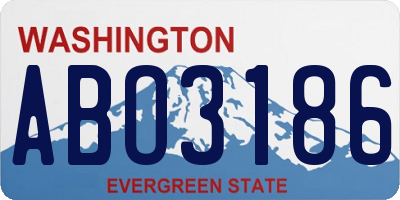 WA license plate ABO3186