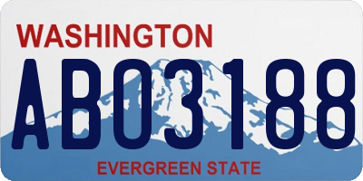 WA license plate ABO3188