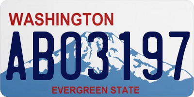 WA license plate ABO3197