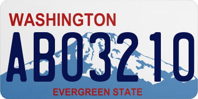 WA license plate ABO3210