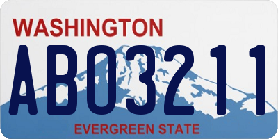 WA license plate ABO3211