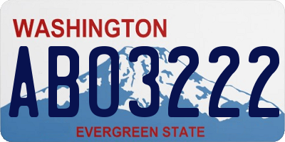 WA license plate ABO3222