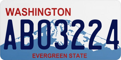 WA license plate ABO3224